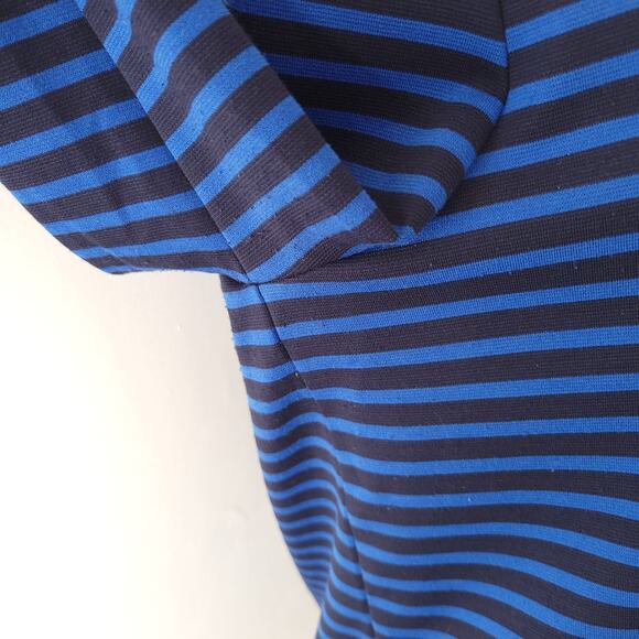 Draper James Sadler Striped Ponte Knit Bell Sleeves Shirt Rayon Small - Picture 10 of 13